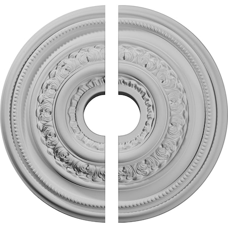 Ekena Millwork Orleans Ceiling Medallion, Two Piece (Fits Canopies up to 4 5/8"), 17 5/8"OD X 3 5/8"ID X 1 7/8"P CM17OL2